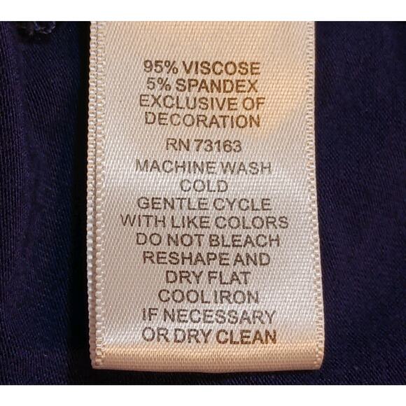 Cable & Gauge Halter Top Women's Large Navy Embellished Neckline EUC - Picture 4 of 8